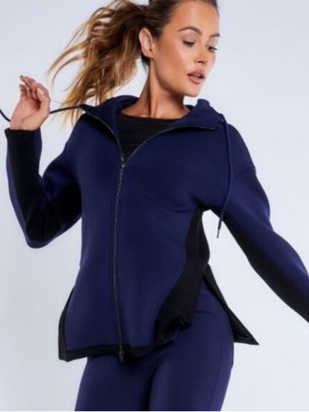 Anatomie Pavlova Relaxed Fit Scuba Hoodie In Navy/Black Size Large